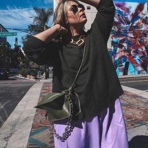 Yuzefi Bom Top Handle Crossbody Bag  - Colour: khaki